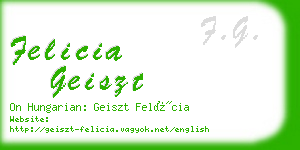 felicia geiszt business card